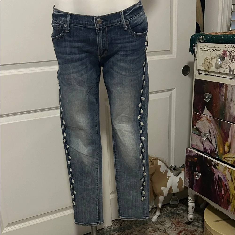 DRIFTWOOD Blue Straight-Leg Jeans with Side Button Accents